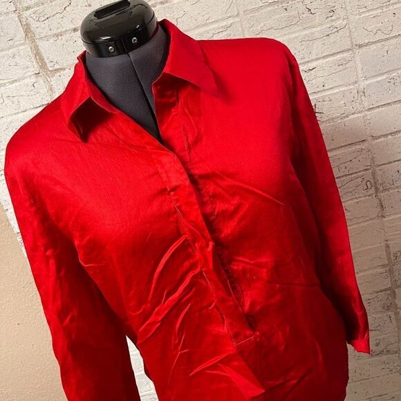 Escada Sport Red Button Up BLouse 38 - Picture 1 of 14